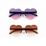 Kids Heart Shape Sunglasses – 2 Piece Set Stylish Gradient L