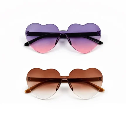 Kids Heart Shape Sunglasses – 2 Piece Set Stylish Gradient L