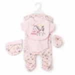Newborn Baby Girls 5PCS Dress Set – Pure Cotton