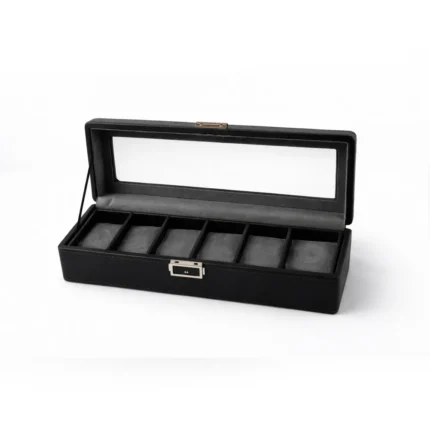 Luxury Watch Storage Box with Glass Lid – 6 Slot
