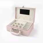 Elegant Portable Jewelry Organizer Box With Mirror