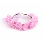 Bohemian Light Pink Cherry Blossom Floral Crown –