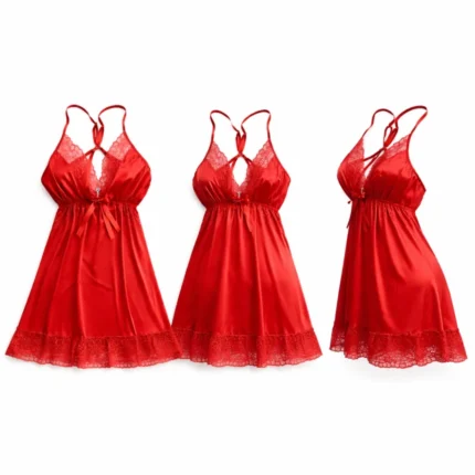 Women’S Lace Trim Nightgown – Soft Sleeveless Sleep Dress