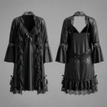 Women’s Two-Piece Black Lace Nightgown Set –