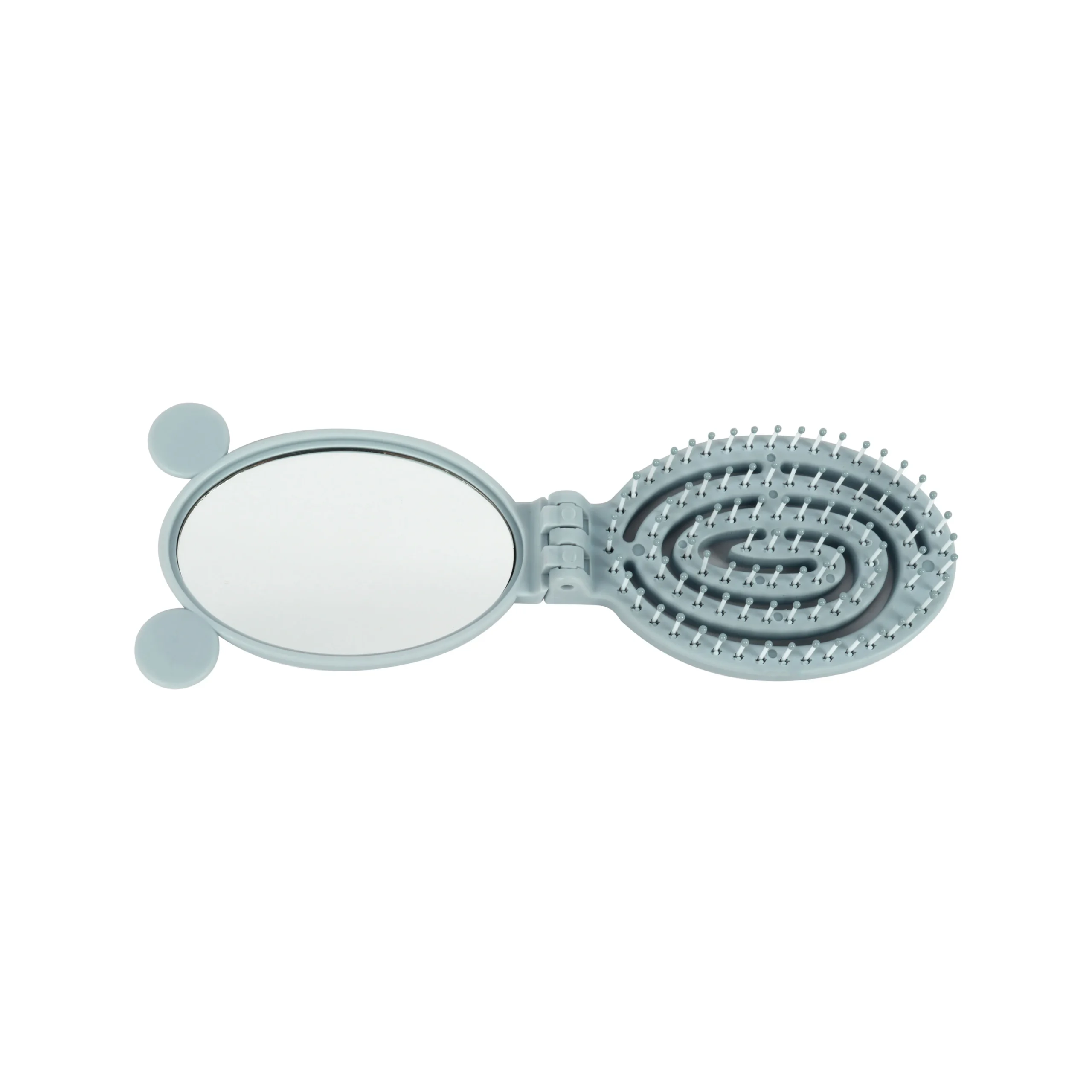 8d5ef9bc-fd45-47af-9557-e3272d58d680_257M451 Mini Folding Travel Hair Brush with Mirror – Portable - Image 1
