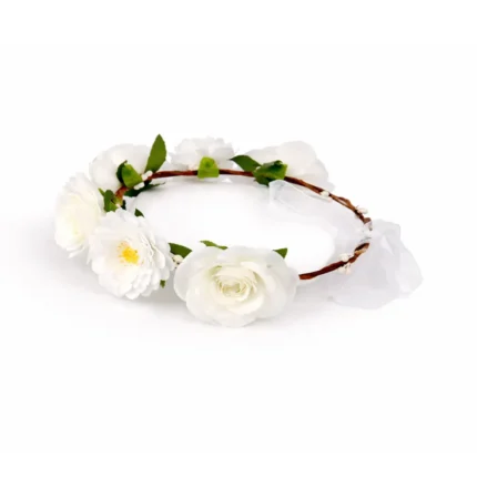 Bohemian White Ranunculus Floral Crown –